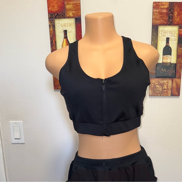66 NEVER WORN ADRIANNE VITTADINI ACTIVE CROP TOP BLACK SIZE XL - Picture 5 of 6